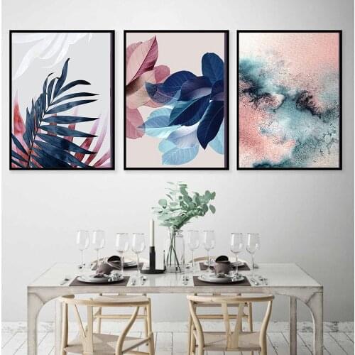 Abstract Watercolor Leaves Plant Art Modern Art Decorative Wall Still life Plants Picture Wall Poster Canvas painting