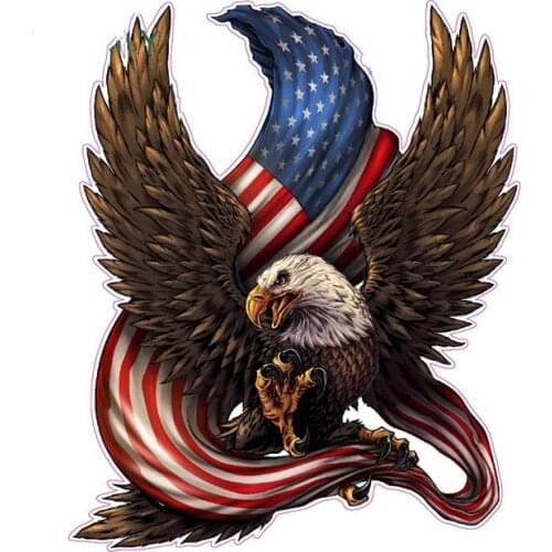 Aliauto Personality Applique American Bald Eagle American Flag Vinyl Sticker Reflective Decal Waterproof Car Styling,13cm*11cm