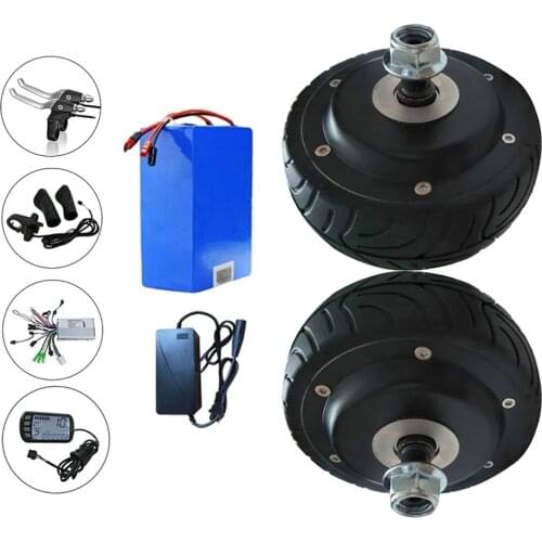 Double drive 4 inch Hub Motor Electric Bicycle Wheel 24V 36V 250W BLDC electric for Scooter bicicleta electrica 10Ah Battery