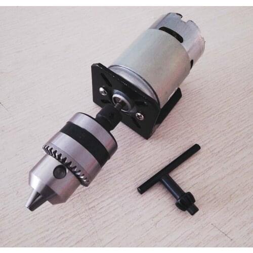 High Torque 775 Motor DC12V - 36V/10000RPM Mini Hand Drill Press Table Electric Drill B12 Drill Chuck 1.5~10mm Bearing Motor Dri