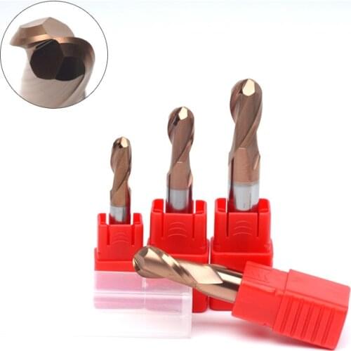55 degree 2 edged coated tungsten alloy ball end milling cutter R0.75 R1.25 R1.75 R2.5 R3.5