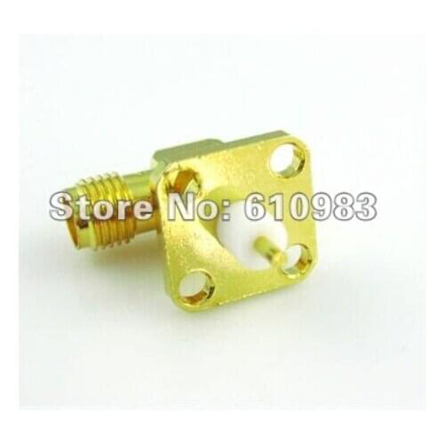 SMA female Jack Right Angle 4 Hole Panel Mount with Solder Post Terminal Connector