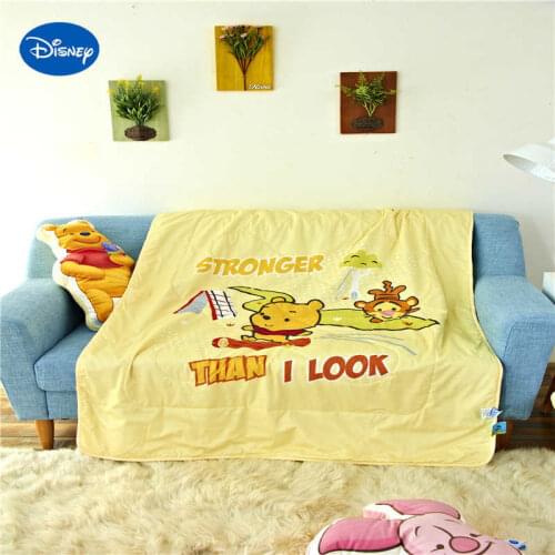 Cotton Winnie the Pooh Quilts Comforters Disney Character Printed Bedding Wowen 120*150cm Baby Crib Girls Cot Bed Decor Yellow