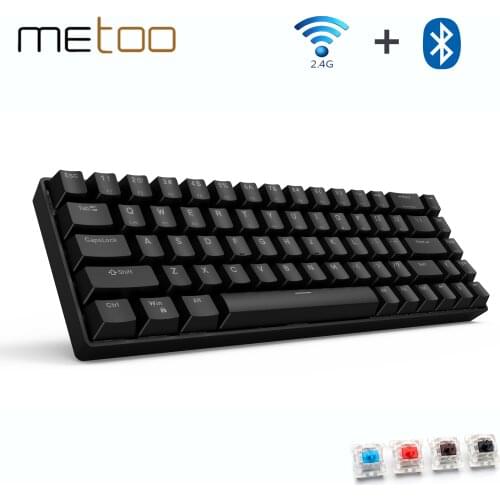 Metoo 68Key Game mechanical keyboard Wireless Bluetooth/2.4Ghz Blue red brown switch for Mac Windows Android
