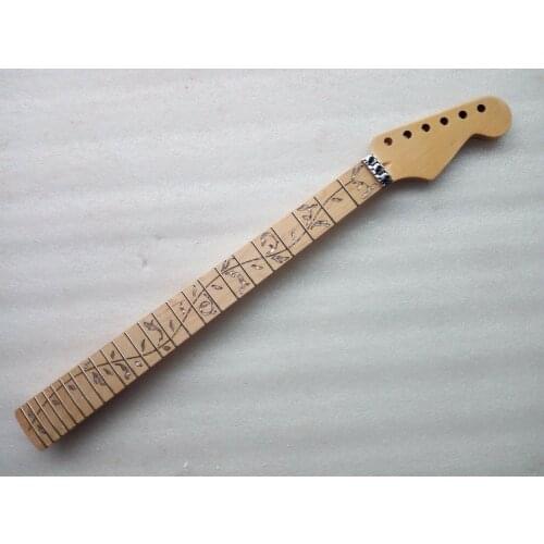 New Electric Guitar Neck Inlay 24 Fret Maple Parts Replacement