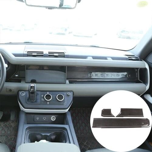 Real Carbon Fiber Instrument Panel Wordmark Strip Decorative Trim Frame Accessories For Land Rover 90 110 Defender 2020-2021