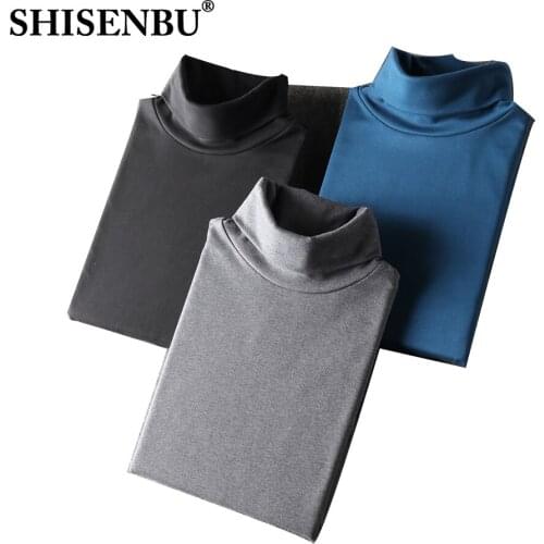 Korean Style Turtleneck Sweater Plus Velvet Winter Clothes Black Sueter Moda Hombre Gray Blue Pullover Men 2019 Winter Plus Size