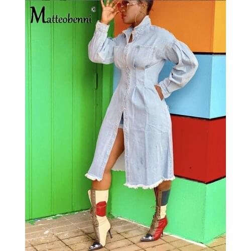 Autumn Winter Sexy Turn-down Collar Jean Jacket For Women Loose Casual Fashionable Women Fashion Coats Outerwear Denim Ladies