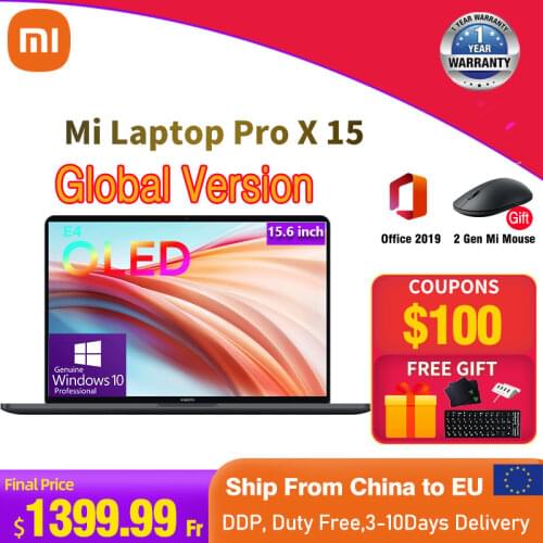 2021 Xiaomi Mi Notebook Pro X 15 i7-11370H/i5-11300H 32GB/16GB RAM 1TB/512GB ROM RTX 3050 Ti 3.5K E4 OLED Game Windows 10 Pro PC