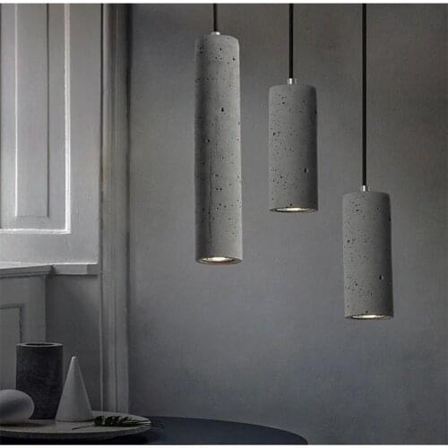 Modern Retro Concrete Pendant Light Dining Room Rope Nordic Hanging Lamp Loft Vintage Living Room Ceiling Lamps