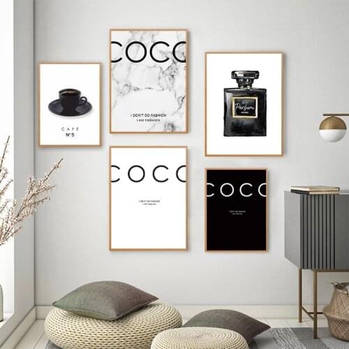 Modern Fashion Marble Coco Quotes Posters And Prints Wall Pictures Girls Room Decoration Canvas Painting Living Room Home Decor