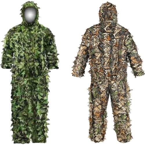 Outdoor Ghillie Suit 3D Leafy Light Breathable Camouflage Clothes Jungle Suit CS Training Leaves Clothing Pants gorgeously