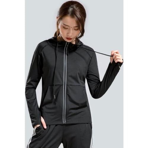 Sports Jacket Female Autumn&Winter Plus Size Yoga Shirt Loose Fitness Long Sleeve Zipper Running Women Clothes