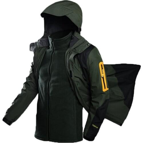 Winter Men 3in1 Hiking jackets Outdoor Windproof Waterproof Warm Windbreaker With Liner Camping Climbing Trekking Hooded coats