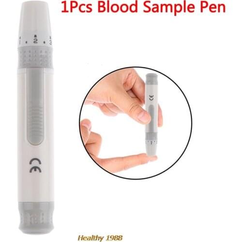 1Pcs Lancet Pen Lancing Device for Diabetics Blood Collect Adjustable Depth Blood Sampling Glucose Test Pen with Needles CE