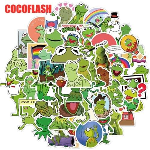 10/50Pcs/lot Kermit The Frog Cartoon Sticker For Snowboard Luggage Car Fridge Laptop For Kids Phone Case Suitcase Wall Toys
