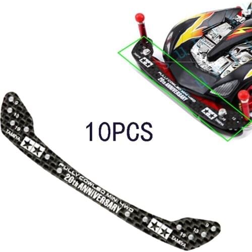 10Pcs 95072+94954 1.5mm HG Carbon Front Stay Fully Cowled Head Spare Parts For Tamiya Mini 4WD Racing Car Model 20th Anniversary