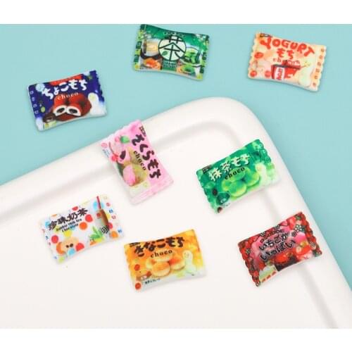 10Pcs Japanese Resin Simulation Candy Flat Back Cabochon Scrapbooking For Embellishments DIY Jewelry Craft Accessories