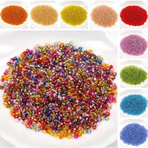 19 colors 2mm 1000pcs 3mm 500pcs Lined Crystal Czech Seed Glass Spacer beads For Jewelry Handmade DIY Free shipping