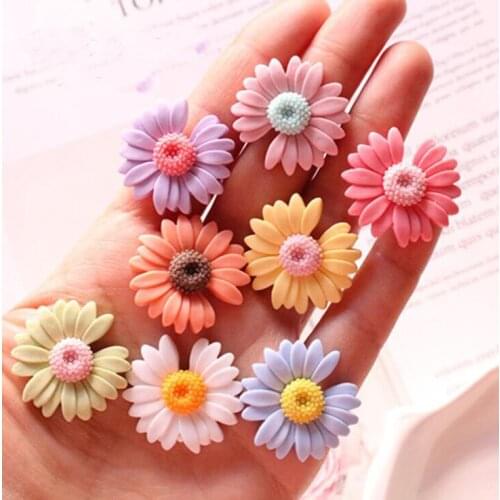 20pcs/lot Daisy flower resin flatback cabochon DIY jewelry phone decoration