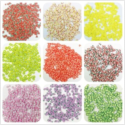 2000pieces New 20g/Pack Slime DIY Accessories Toys Mini Strawberry Fruit Slices Fluffy Clear Slime Supplies Gift Toy