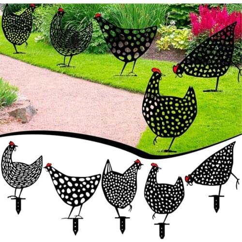 25CM Bunch of Chicken Garden Yard Planter Art Creative Garden Ornaments Whimsical Decoracion Outdoor Decor Flower Pot Decoration