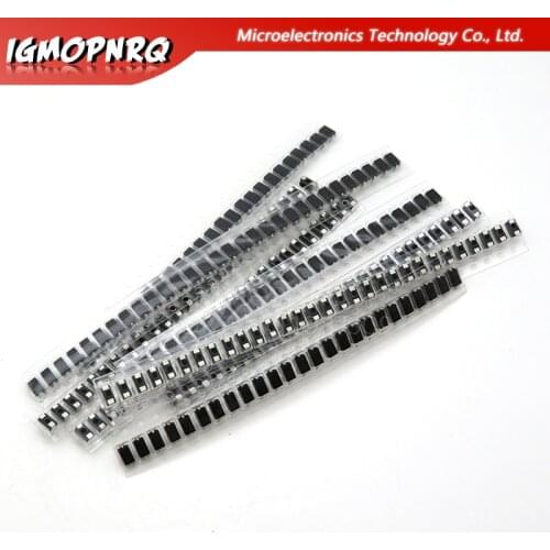 8values*25pcs 200pcs M1 M4 M7 SS14 SS16 SS24 SS34 RS1M 1N4007 1N4004 1N5819 SR160 SR240 1N5822 FR107 DO-214AC SMA DIODE kit