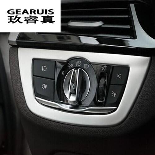 Car styling headlight adjustment button cover trim decoration stainless steel sticker For BMW 5 series 528li 530li g38 2018