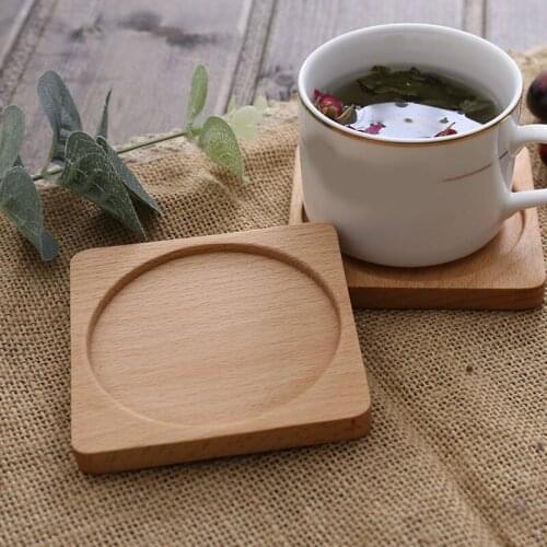 Tea Coffee Cup Pad Placemats Decor Walnut Wood Coasters Durable Heat Resistant Square Round Drink Mat 1 Pcs Bowl Teapot