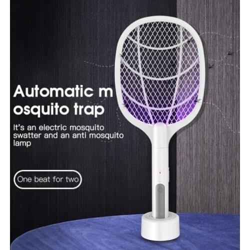 Hot Sale 3000V Electric Insect Racket Swatter Zapper USB 1200mAh Rechargeable Mosquito Swatter Kill Fly Bug Zapper Killer Trap
