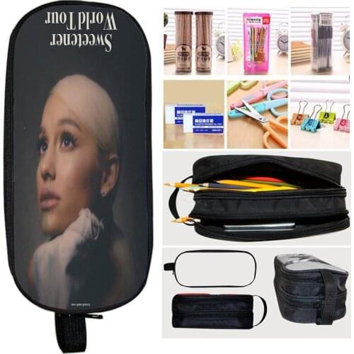 Beautiful Ariana Grande Pencil Case Students Pencil Bag Girls Trendy Cosmetic Case Canvas Pencilcase School Box Kawaii Pen Bag