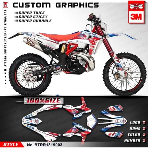 KUNGFU GRAPHICS Personalised Stickers MX Decals Vinyl Wrap for Beta 250 300 350 390 430 480 RR 2018 2019 (Style no. BTRR1819003)