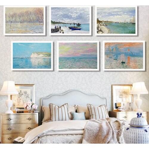 Canvas Painting Famous Claude Monet poster and prints Fashion Modern Wall art pictures For Living room bedroom dinning room cafe