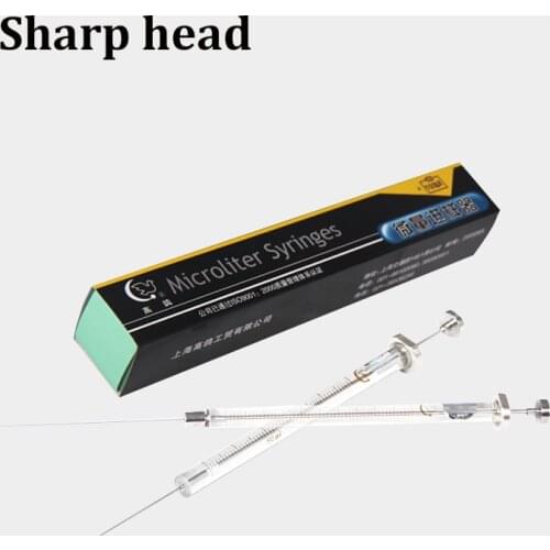 Lab Micro Injector 0.5/1/2/5/10/25/50/100/250/500/1000uL Glass Syringe Sharp Head Needle for Gas Chromatograph