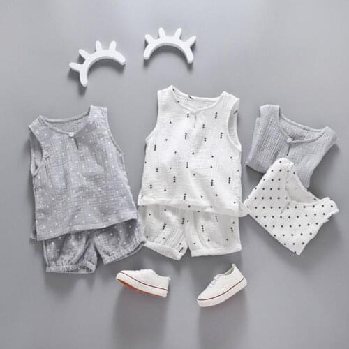 2Pcs/Set Summer Casual Star Print Kids Boy Sleeveless Breathable Vest Top Shorts