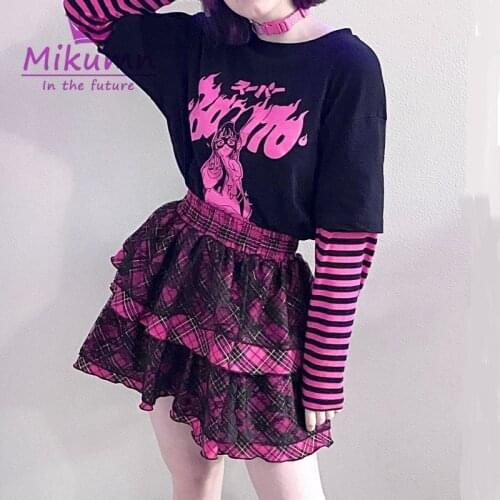 Japanese Harajuku Girls Kawaii Plaid Skirts Ball Gown Gothic Punk Lolita Sweet Lace Cake Mini Skirts Cosplay Costume Skirts