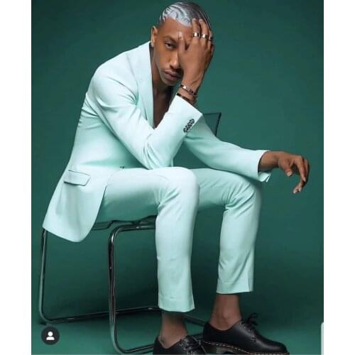 2021 Fashion Men Blazer 2 Piece Groom Tuxedos For Wedding Formal Prom Suit (Jacket+Pants) Chic Streetwear Single Breasted