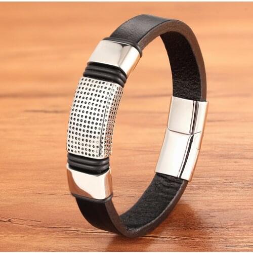 Charm Fashion Stainless Steel Jewelry Gold SIlver Color Braided Magnetic Rope Men Bracelet Wholesale Accessories Hip Hop Punk