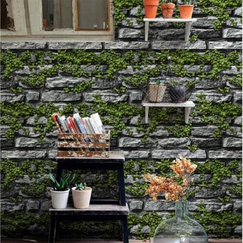 Wallpaper retro nostalgic stone brick pattern culture brick wall paper barber shop hot pot restaurant papel de parede wallpaper