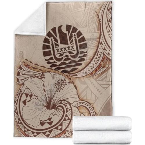 Tahiti Premium Blanket Hibiscus Flowers Vintage Style 3D printed Wearable Blanket Adults/kids Fleece Blanket Sherpa Blanket