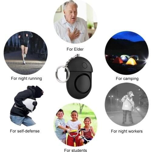 Personal Alarm/ 125-130dB Safe Sound Emergency Self-Defense Security Alarm/ Keychain/ LED Flashlight