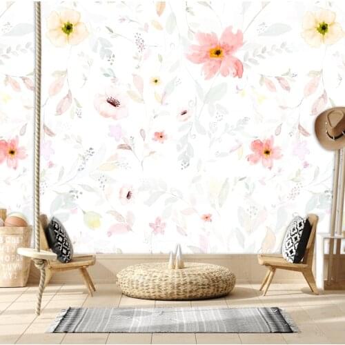 Custom 3d Pink Floral Classical Green Peel and Stick Wallpaper for Living Room Prints Sofa Walls Papers Home Decor Murals Rolls