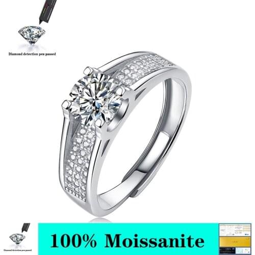 Luxury 1.0ct 6.5mm Moissanite ring , 925 Silver fashion design, strong fire color,diamond, high hardness