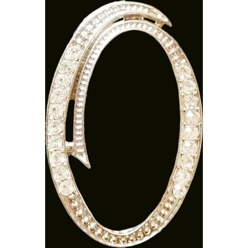 RSHCZY Letter O Cute Brooch For Women Men Rhinestones Crystal Silver Color Metal Pins Jewelry Accessories Christmas Gift