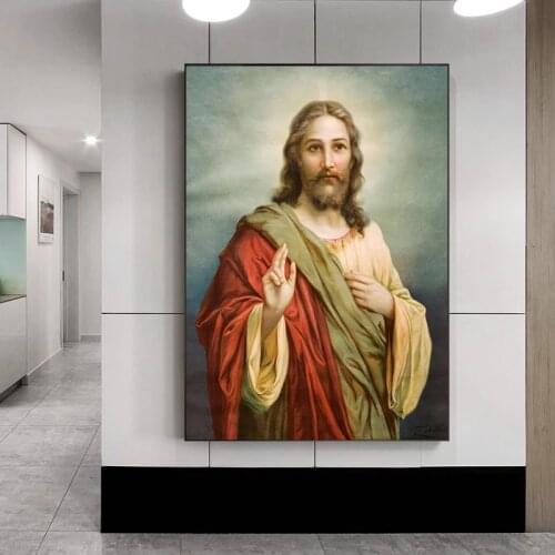 Modern Art Jesus Christ Decorative Posters and Prints Painting on Canvas Cuadros Wall Art Pictures For Living Room Home Decor
