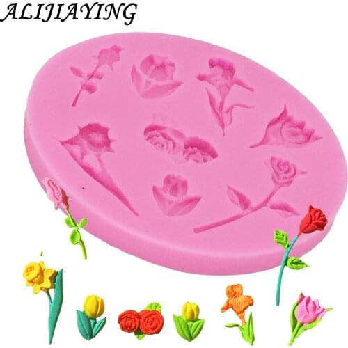 Sugarcraft Rose Flower silicone mold fondant mold cake decorating tools chocolate confeitaria mold baking accessories D0002