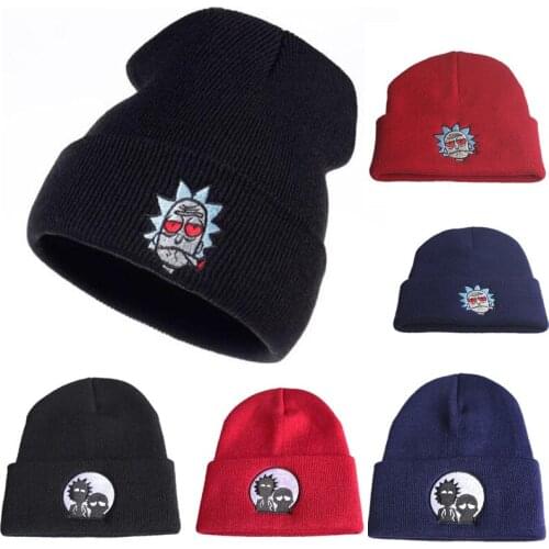 TV Embroidered Hat Skull Cap Hip Hop Adjustable Knit Beanies Solid Casual Warm Winter Hat Star Baseball Cap