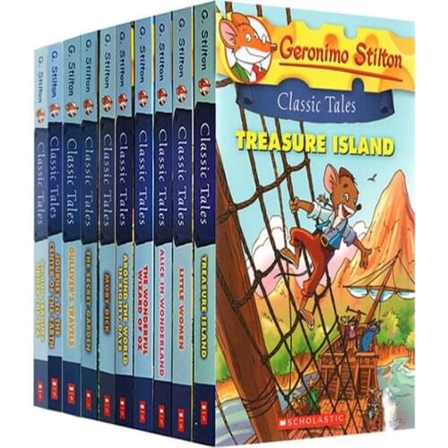 10 Book/set Geronimo Stilton Classic Tales English Story Picture Books for Children Learn English Reading Books for Kids
