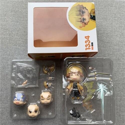 1334# Demon Slayer Agatsuma Zenitsu Anime Figure Nezuko Tanjirou Action Figure Kimetsu no Yaiba Figurine 10cm