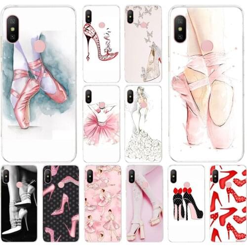 165FG High heels heeled shoes ballerina Soft Silicone Tpu Cover phone Case for xiaomi redmi 7 7a note 4A 4X 6 Pro 6A 7